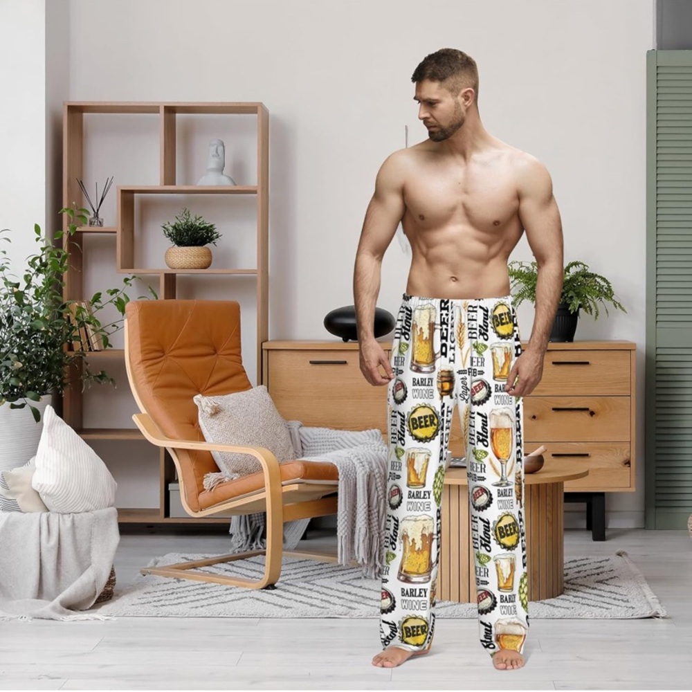NWT No Label Size S Mens Beverage Pajama Pants - Picture 5 of 7